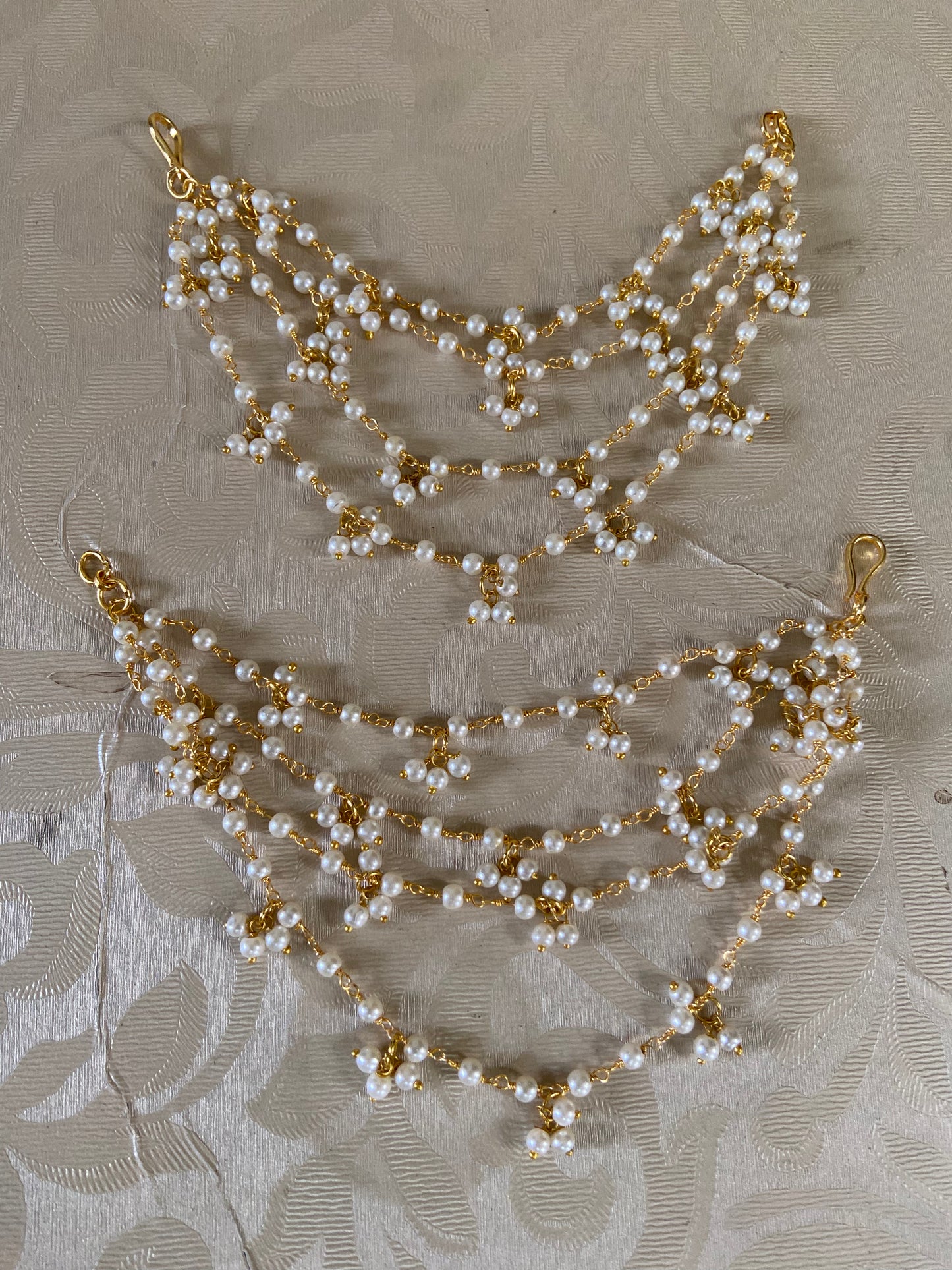 Pearl Champaswaralu | Hair accessories | indian Ear Chains