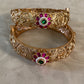 Antique Ruby Green Bangles | Openable Indian Bangles