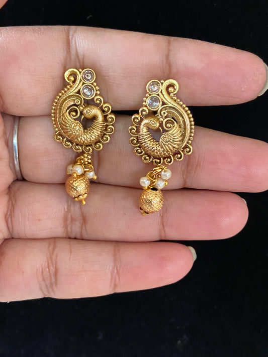 Antique Peacock Earrings |  Indian Earrings