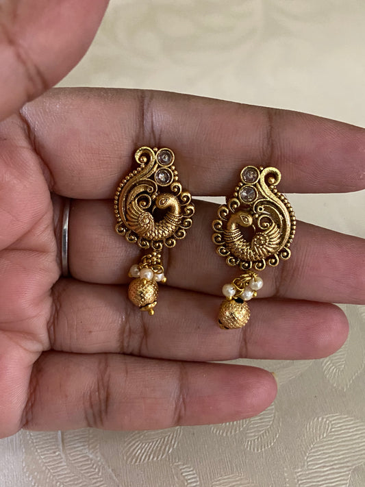 Antique Peacock Earrings |  Indian Earrings