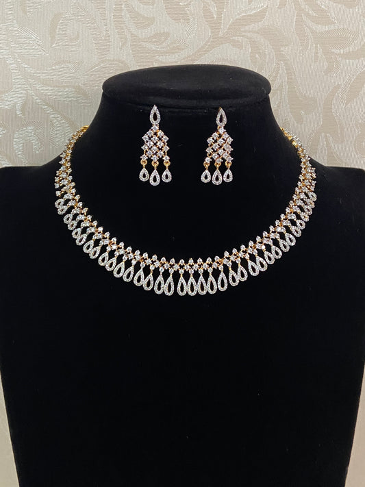 AD Simple Necklace Set | Indian Jewelry In USA
