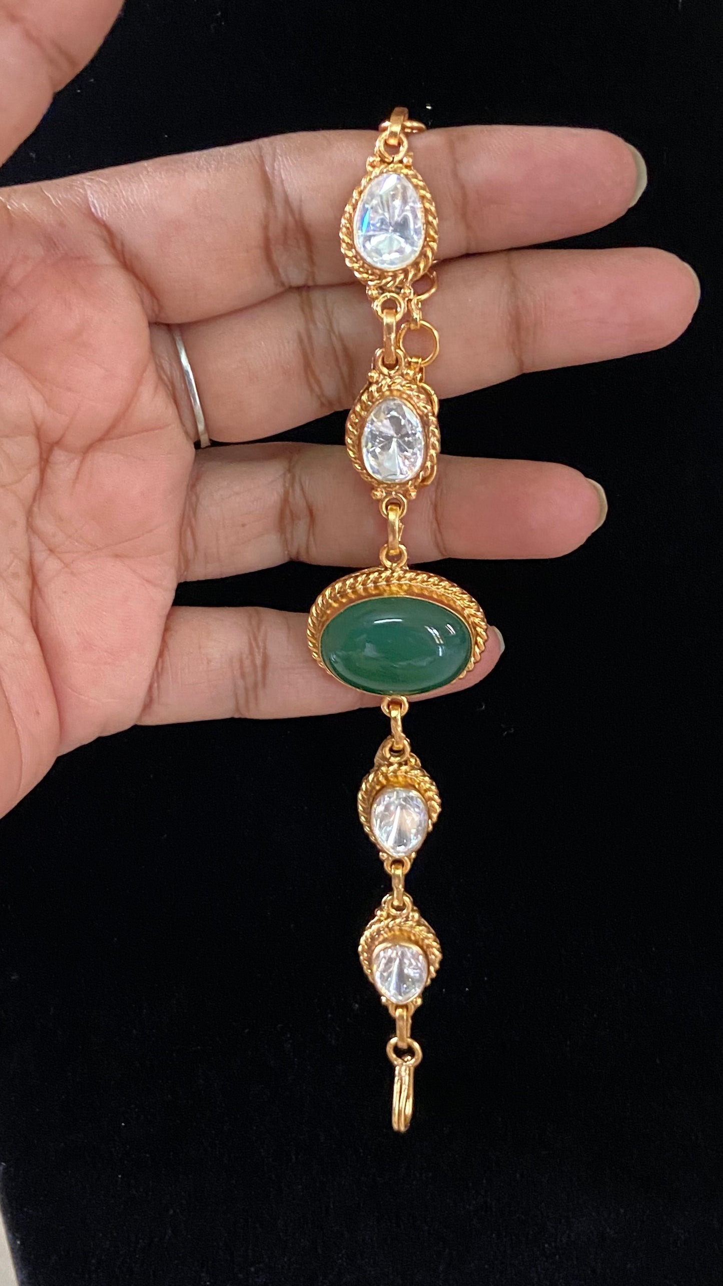 Moissanite Kundan Bracelet | Indian Jewelry InUSA | Gift Idea