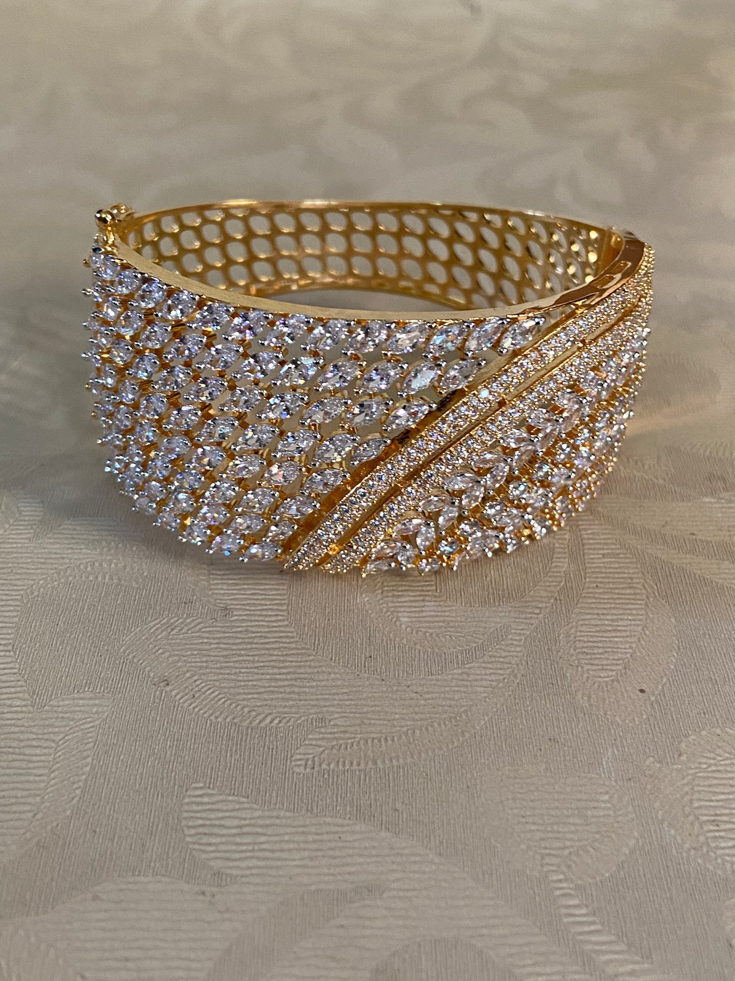 CZ  2Tone Bracelet | Openable Bracelet | Indian Jewelry  | Gift Idea