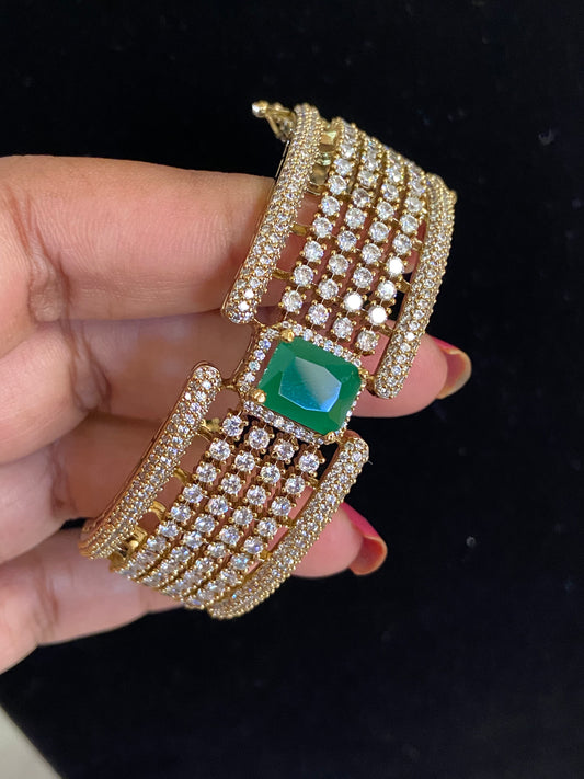 CZ Emerald Bracelet | Openable Bracelet | Indian Jewelry  | Gift Idea