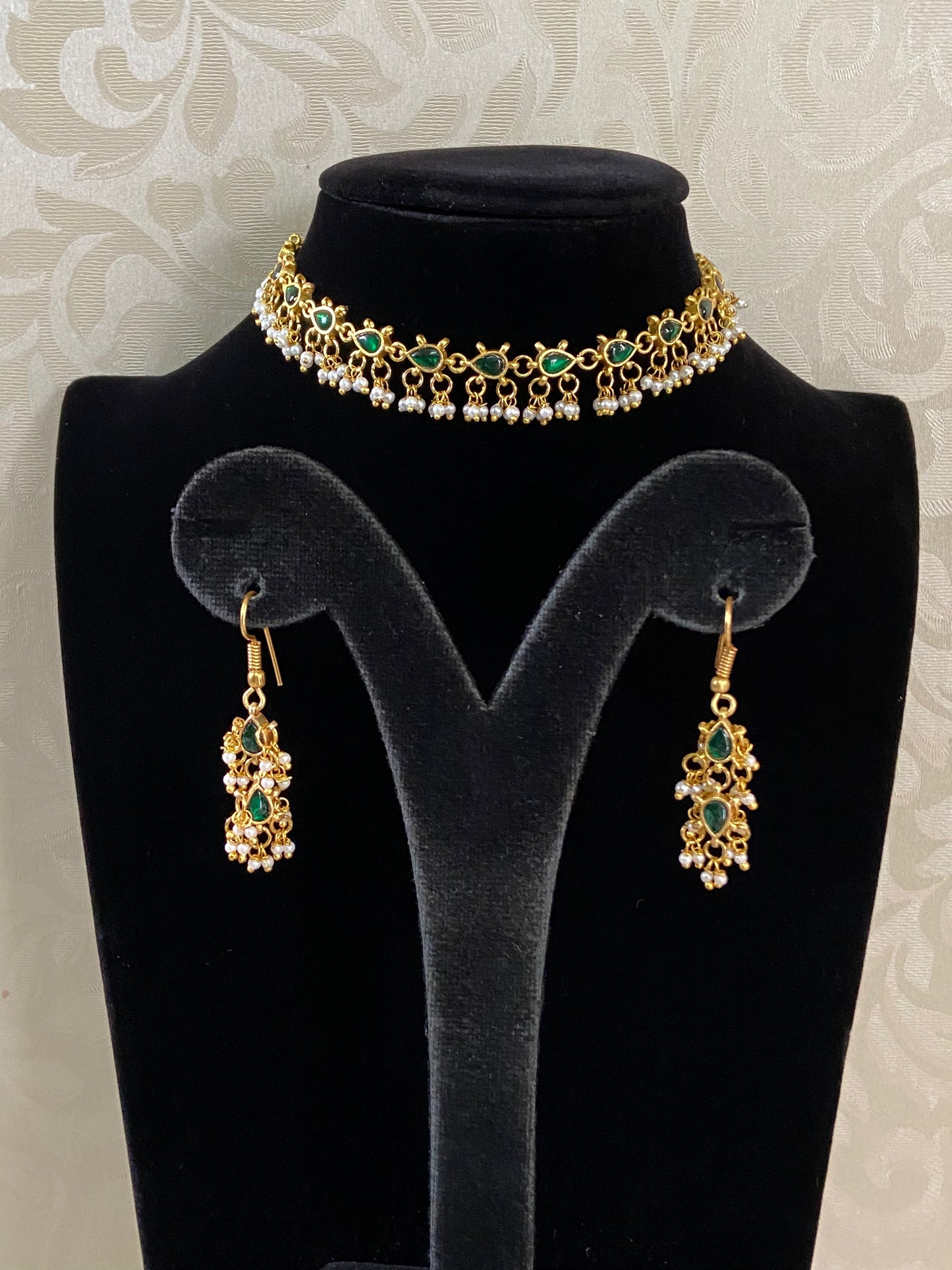 Kundan pearl Choker With Earrings | Indian Necklace In USA