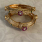 Antique Ruby Embozed Flower Bangles | Openable Traditional Bangles