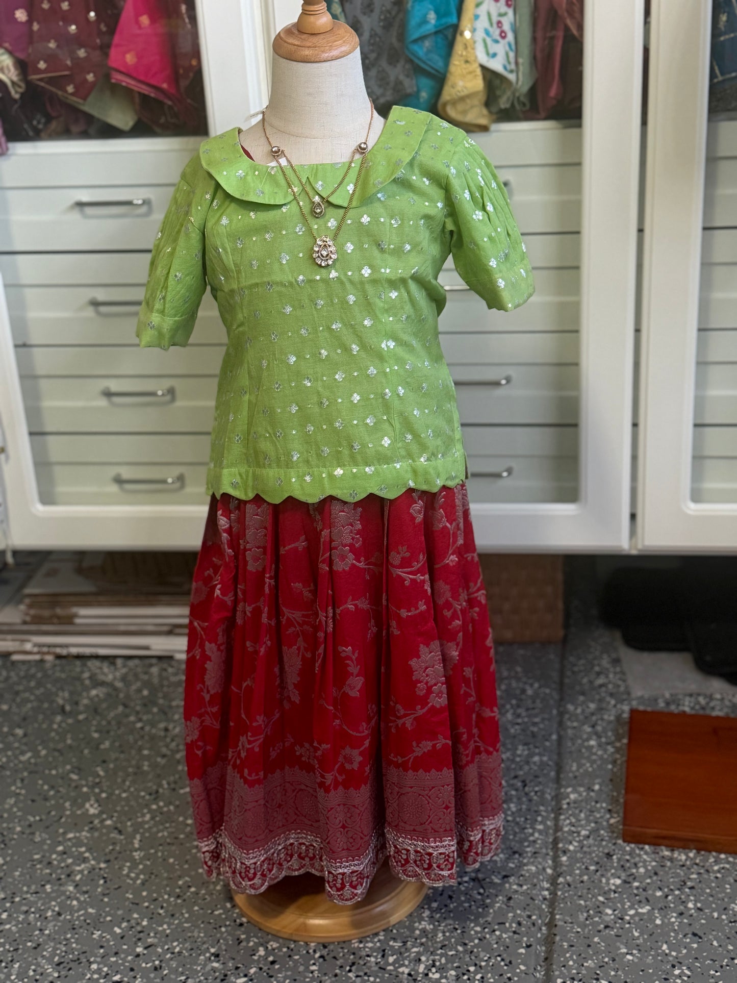 Brocade kids Lehanga | Traditional Langa Blouse