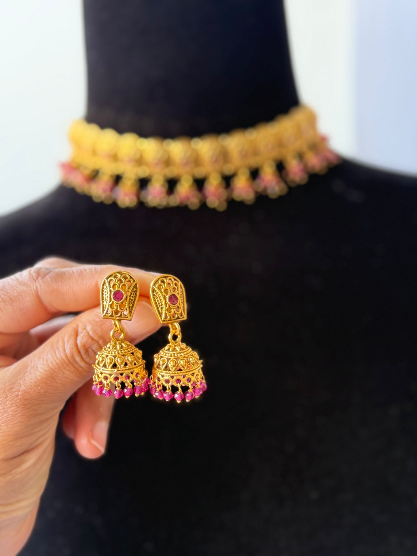 Antique Ruby Choker Set | Indian Traditional Jewelry
