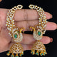 AD Emerald Peacock 2 in 1 Ear Cuffs | Indian Jewelry In USA | Changeable Earrings