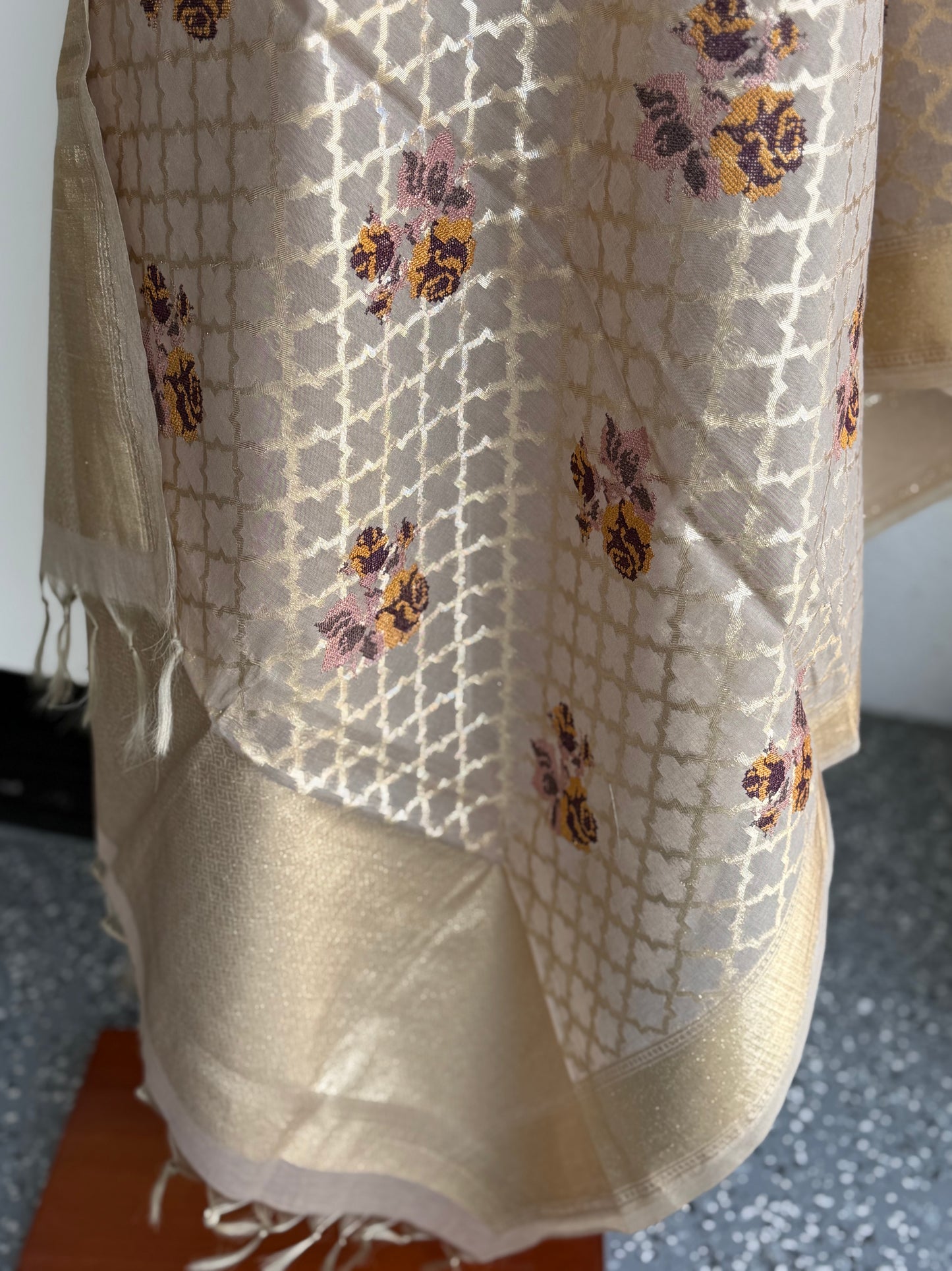 Cross Stitch Work Banaras Dupatta  | Party Wear Dupatta