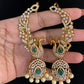 AD Emerald Peacock 2 in 1 Ear Cuffs | Indian Jewelry In USA | Changeable Earrings