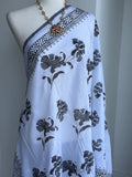 Hand Painted Floral Dupatta | Cotton Silk Dupatta | Party wear Dupatta