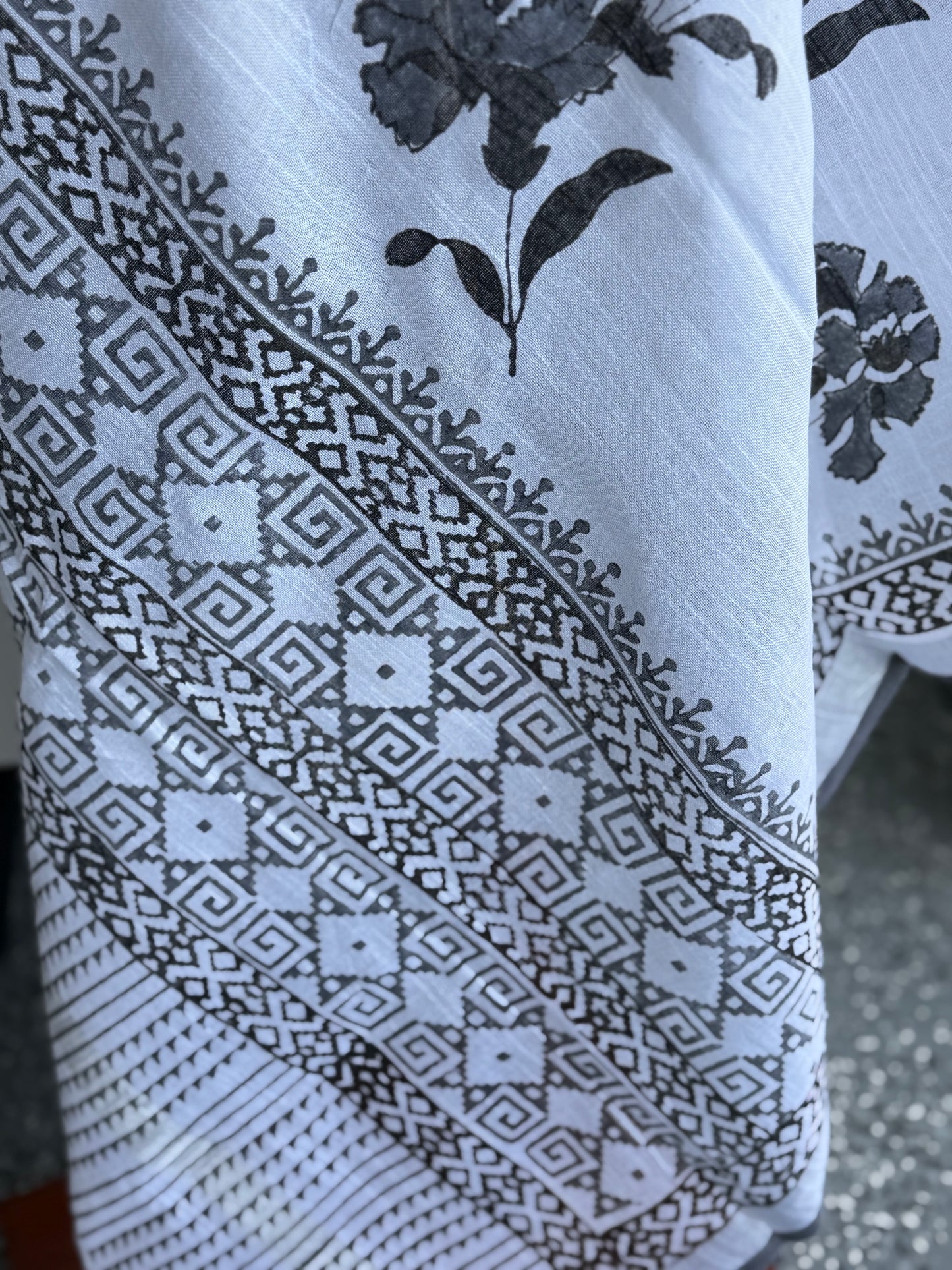 Hand Painted Floral Dupatta | Cotton Silk Dupatta | Party wear Dupatta