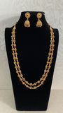 Antique Gold Beads Mala Necklace With Jumkis | Indian Traditonal Jewelry In USA