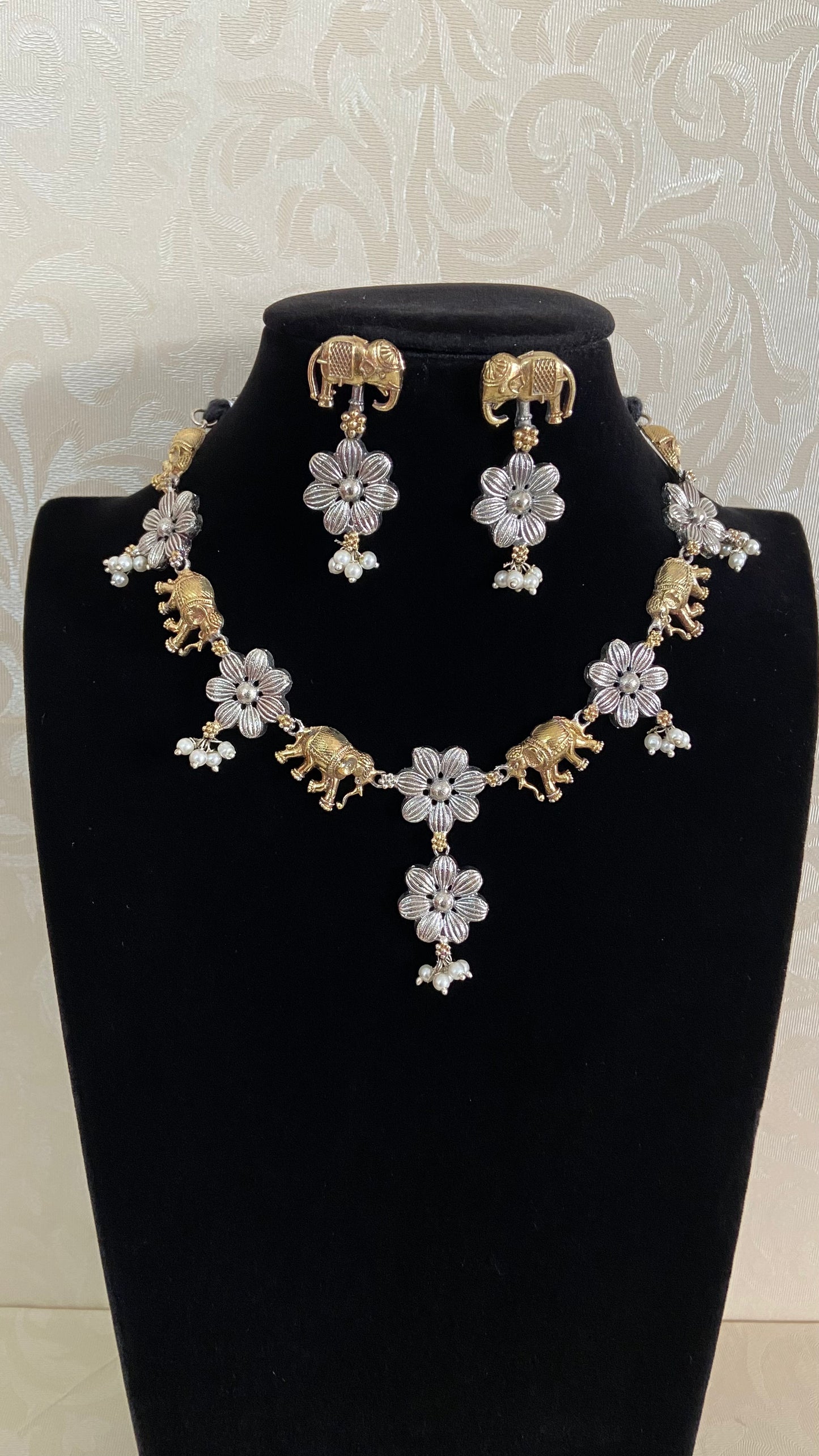 Statement dual tone Necklace Set | Latest Indian Jewelry In USA