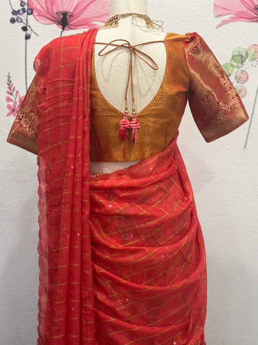 Big Border Printed Fabric Lehanga | Traditional Langa voni | Teens Ethnic Wear