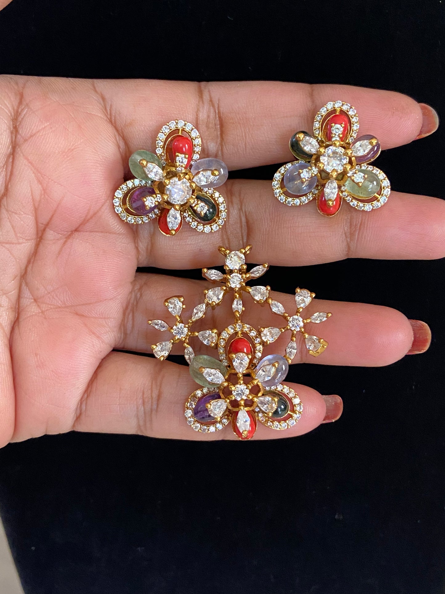 Antique CZ Pendant Set | Indian Jewelry In USA