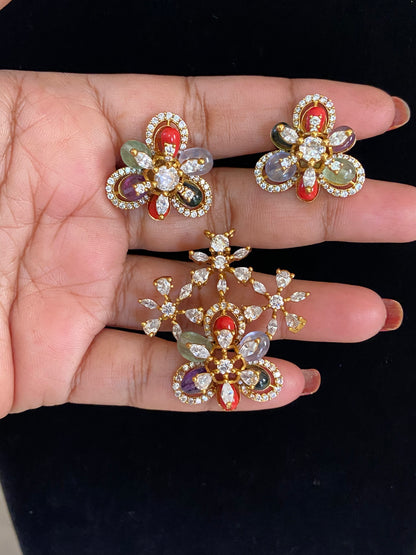 Antique CZ Pendant Set | Indian Jewelry In USA