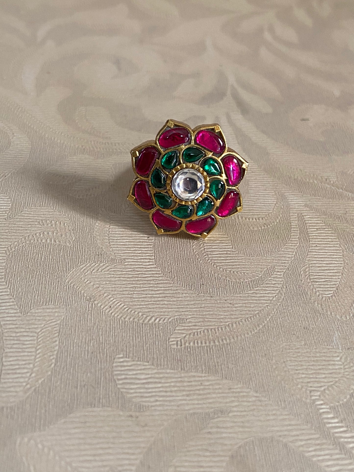 Jadau Kundan Finger Ring | Traditional Finger Ring | Adjustable Finger Ring