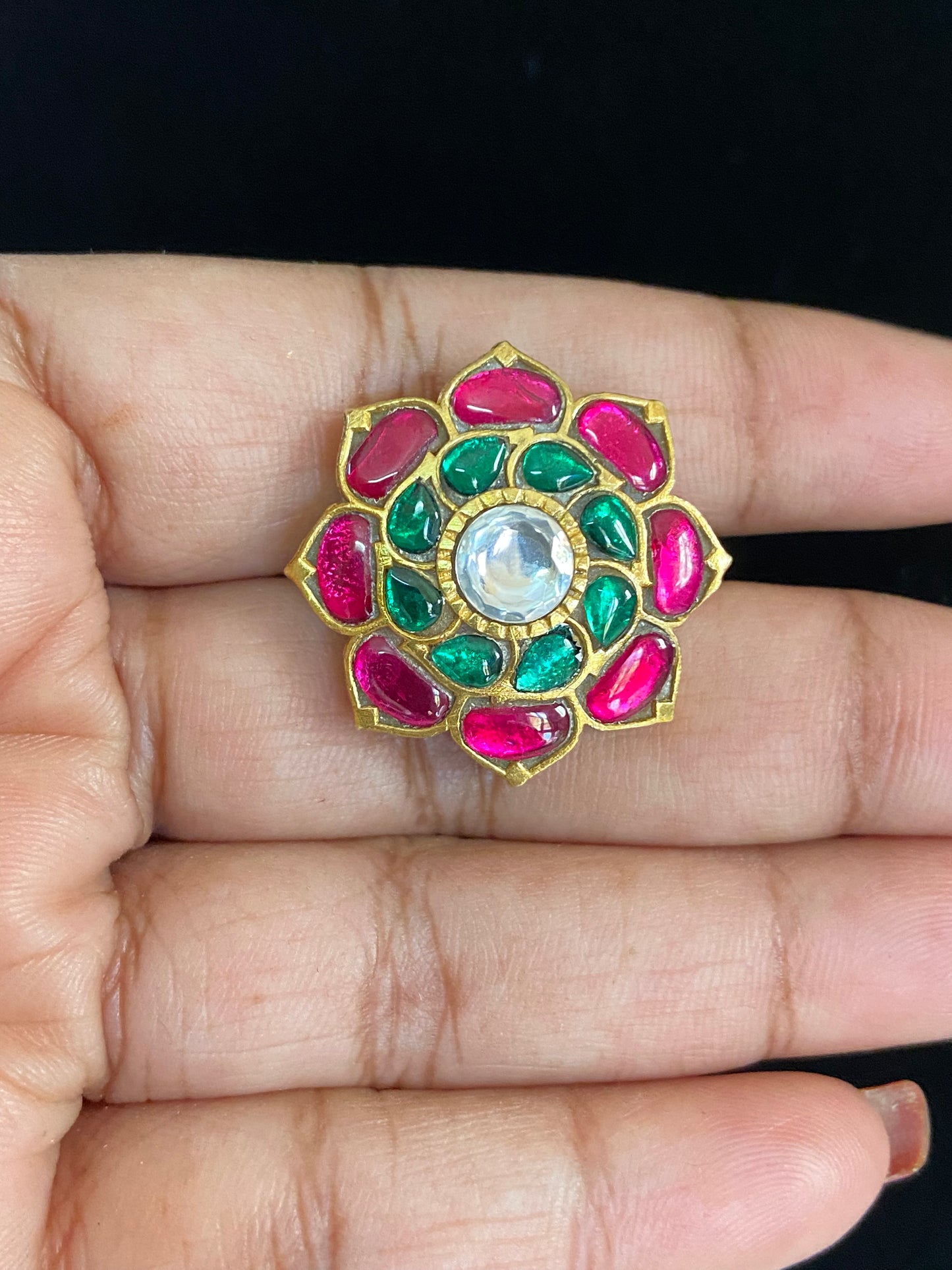 Jadau Kundan Finger Ring | Traditional Finger Ring | Adjustable Finger Ring