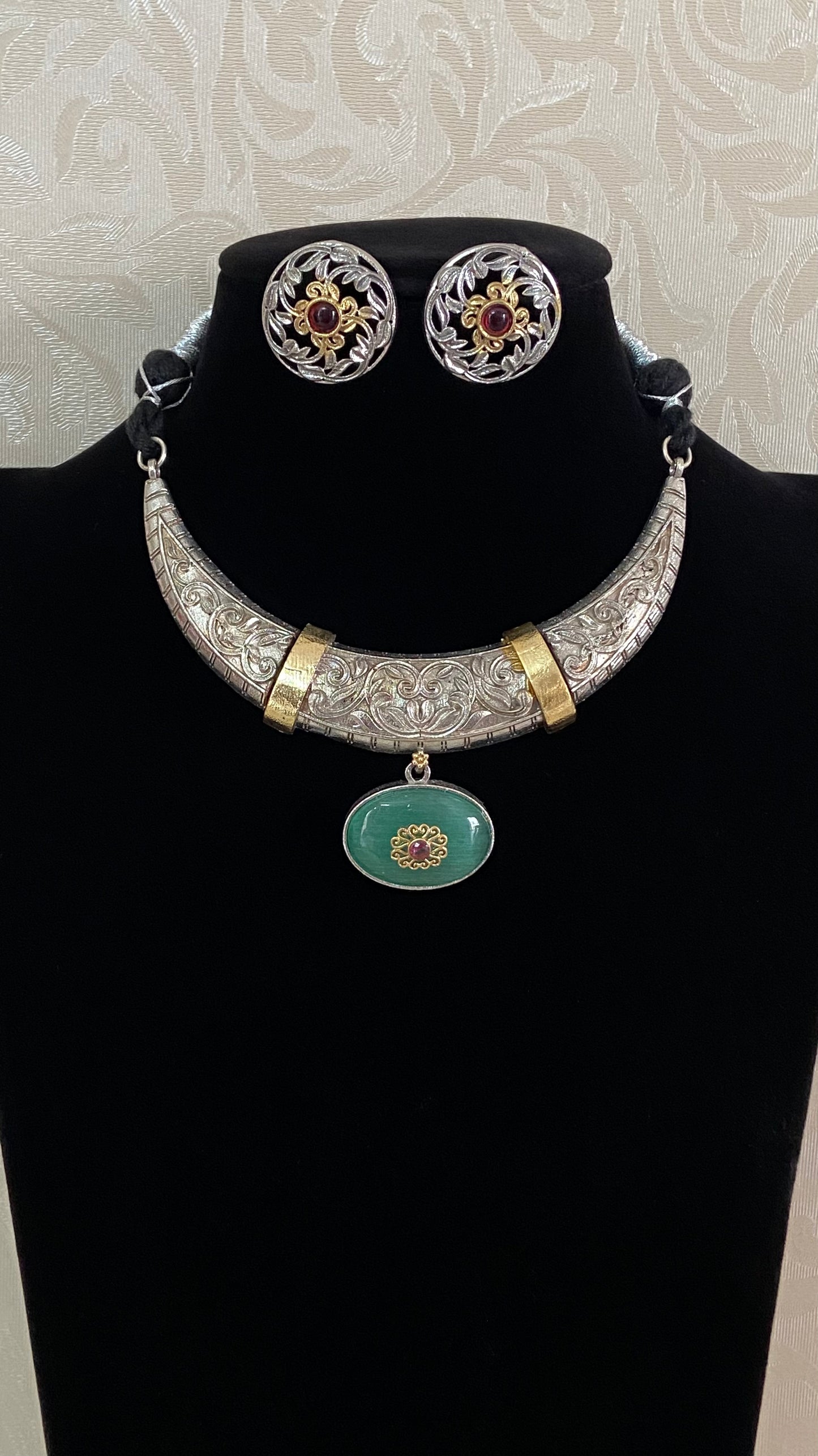 Oxidised Necklace With Studs | Latest Indian Jewelry In USA