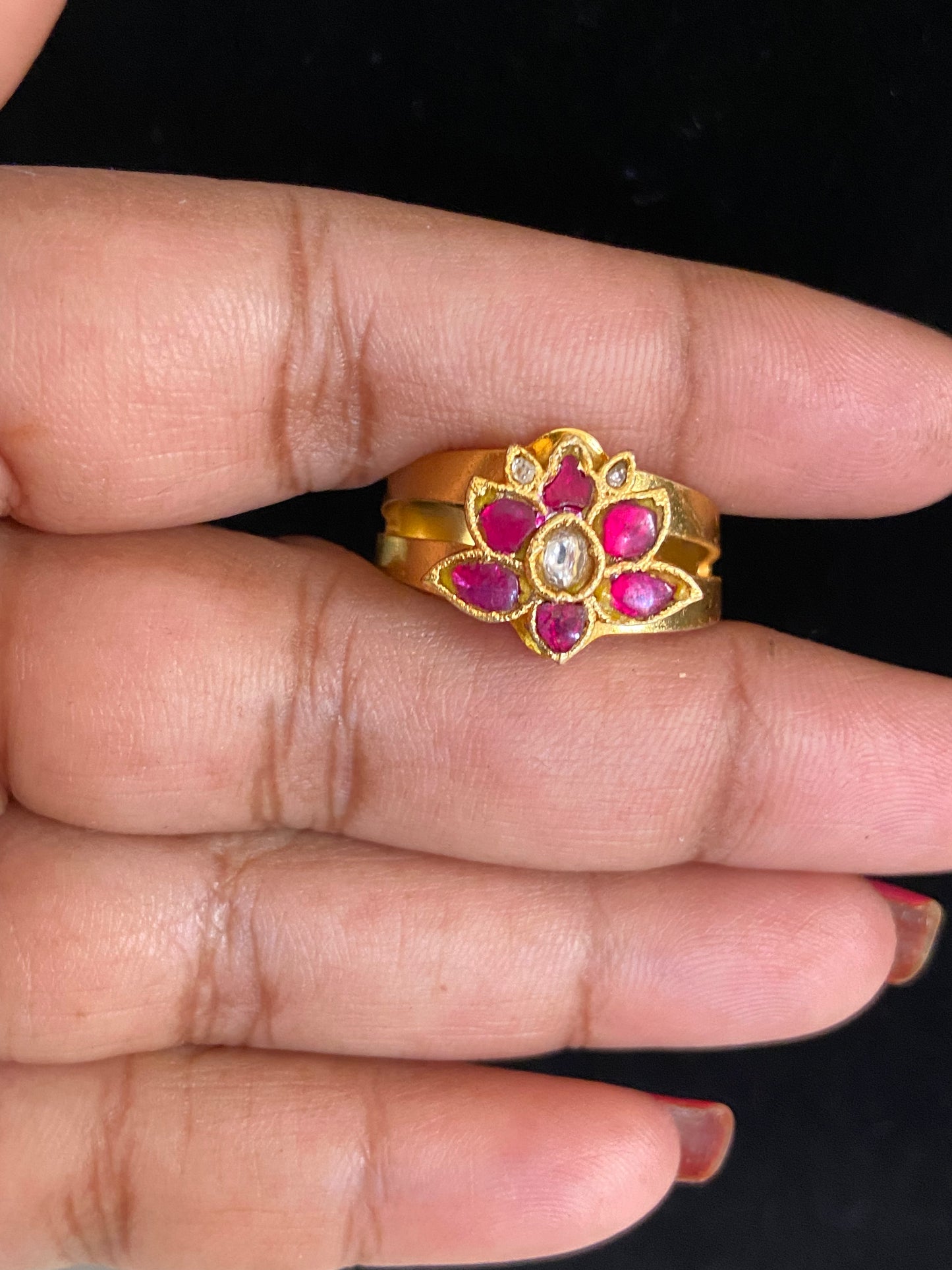 Antique Jadau Kundan Finger Ring |  Traditional Finger Ring