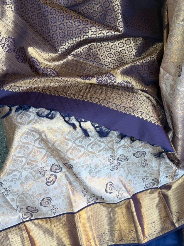 South Indian Kanjivaram Silk Saree | Kanjivaram Pattu Saree | Indian Traditional Saree | Bridal Saree