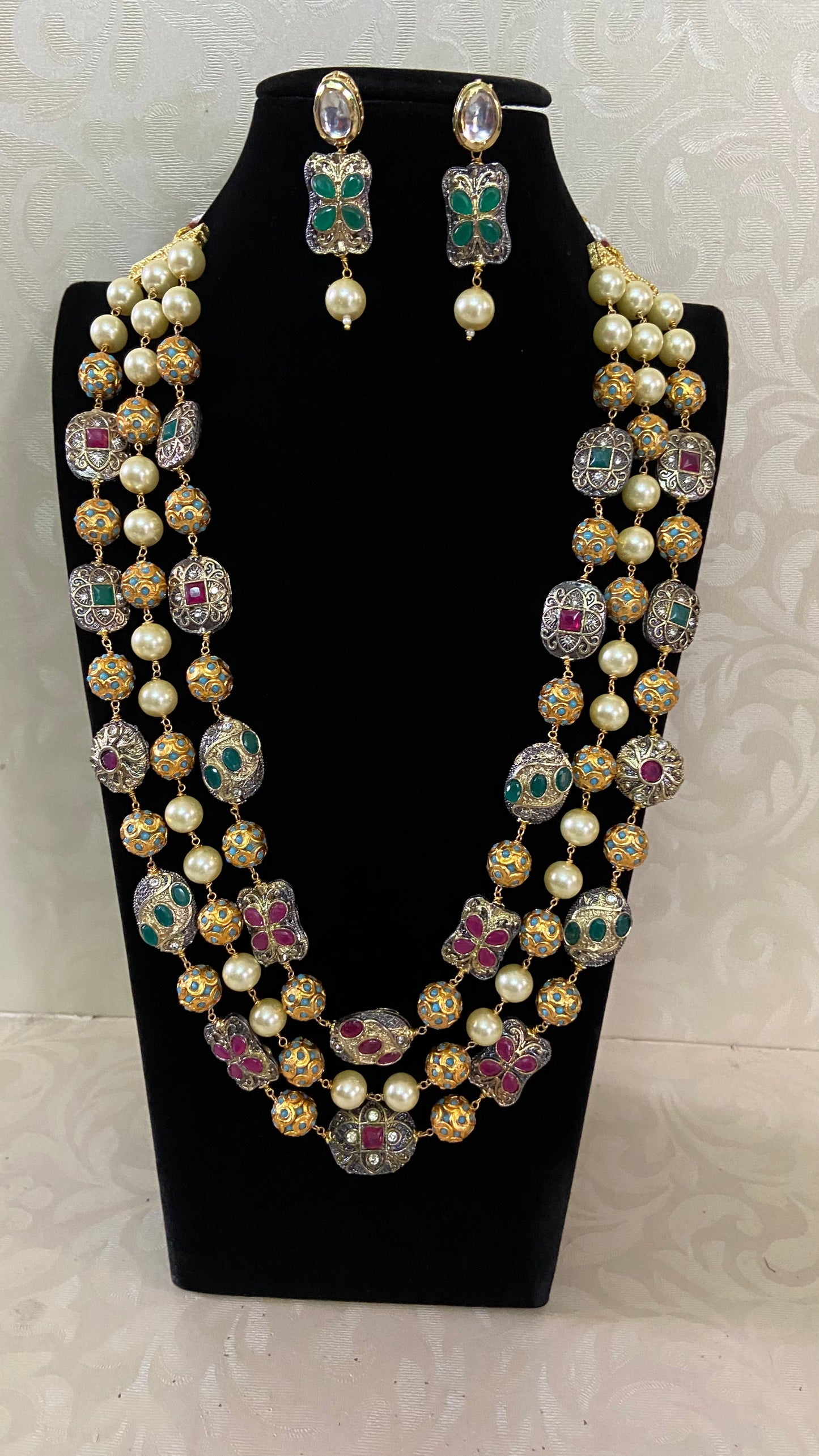 AD Victorian Beads Balls Pearl Necklace | Exclusive Necklace | Gift Idea