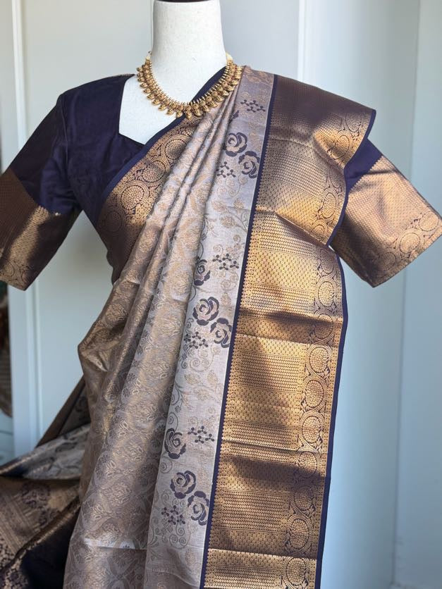 South Indian Kanjivaram Silk Saree | Kanjivaram Pattu Saree | Indian Traditional Saree | Bridal Saree