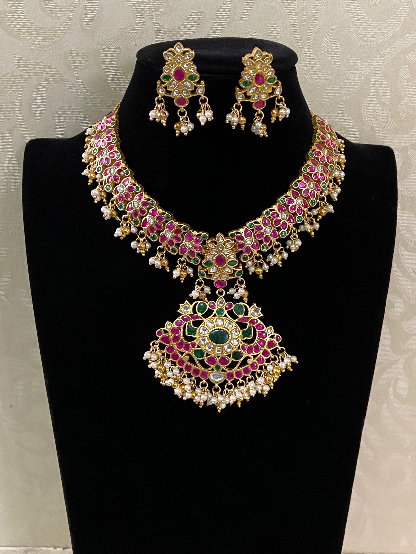 Jadau Kundan Necklace With Earrings | Traditional Necklace In USA | Gift Idea