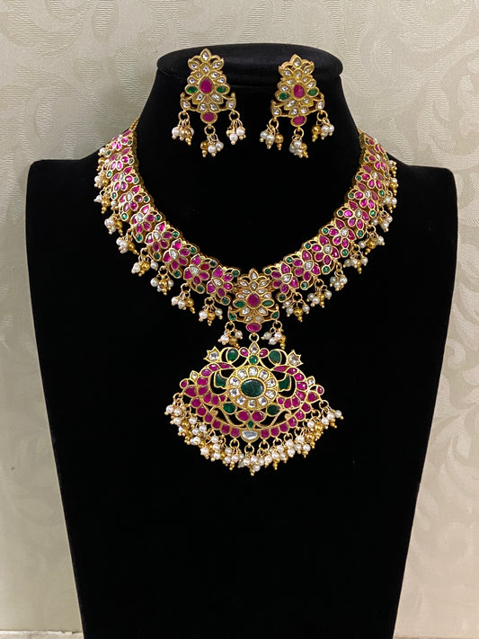 Jadau Kundan Necklace With Earrings | Traditional Necklace In USA | Gift Idea