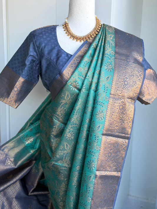 South Indian Kanjivaram Silk Saree | Kanjivaram Pattu Saree | Indian Traditional Saree