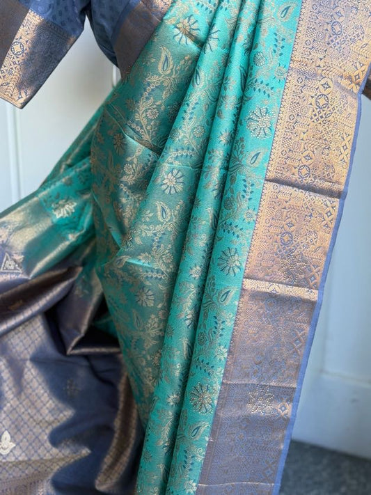 South Indian Kanjivaram Silk Saree | Kanjivaram Pattu Saree | Indian Traditional Saree