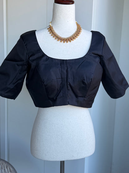 Cotton Silk Black Blouse | Saree Readymade Blouses in USA