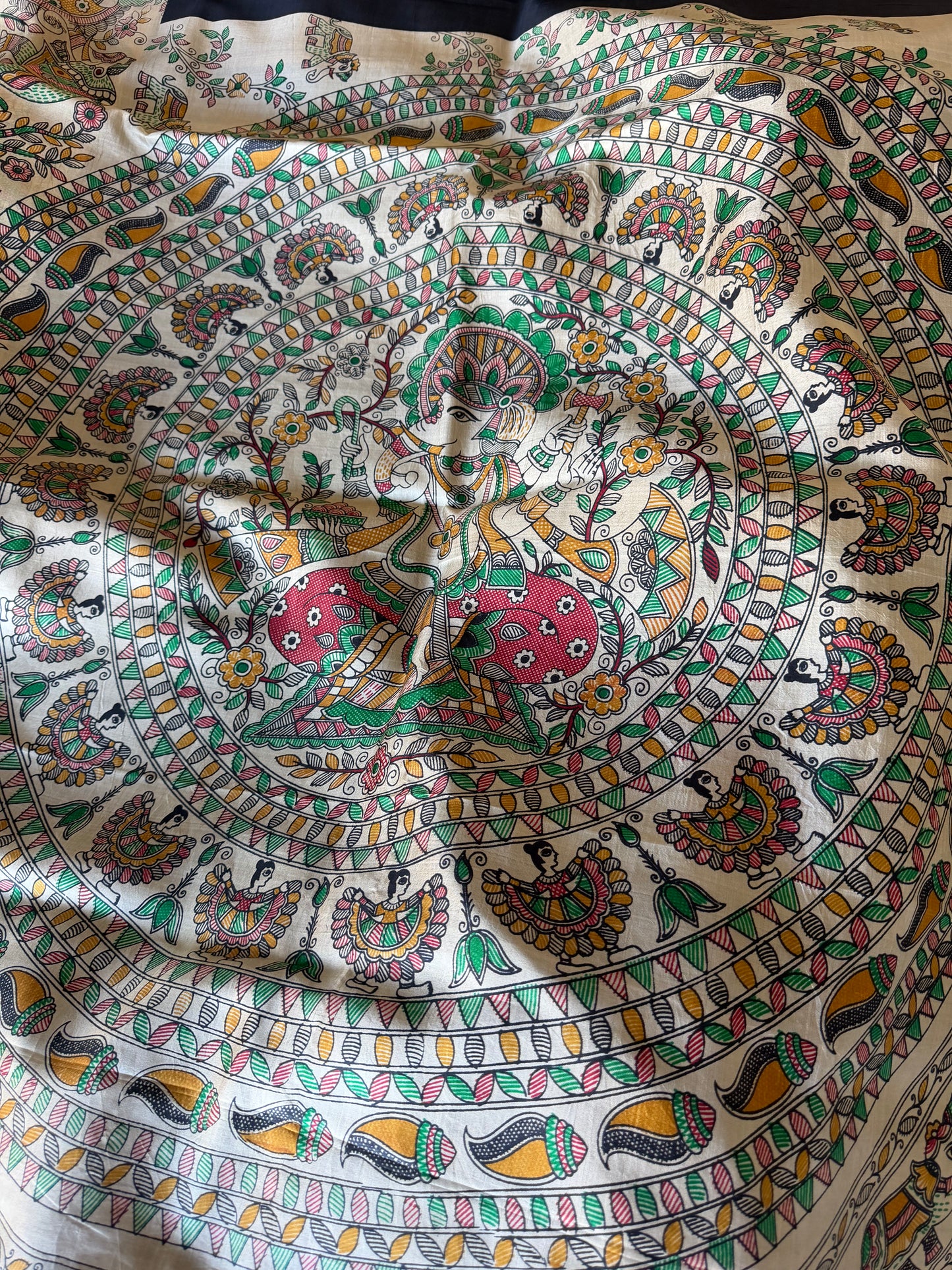 Madhubani Printed Pure Silk Saree | Indian Sarees in USA | Light weight saree