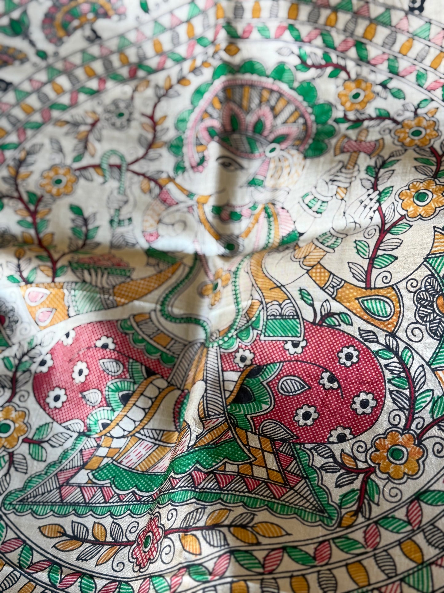 Madhubani Printed Pure Silk Saree | Indian Sarees in USA | Light weight saree