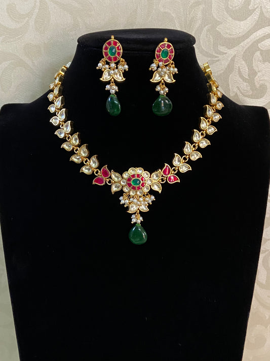 Ahamadabadi Kundan Necklace Set | Handmade Indian Jewellery