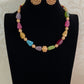 MultiColor Stone & Antique Beads Necklace Set | Simple Necklace | Indian Jewelry In USA