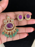 Premium AD Kundan Pendant Set |  latest Indian Jewelry
