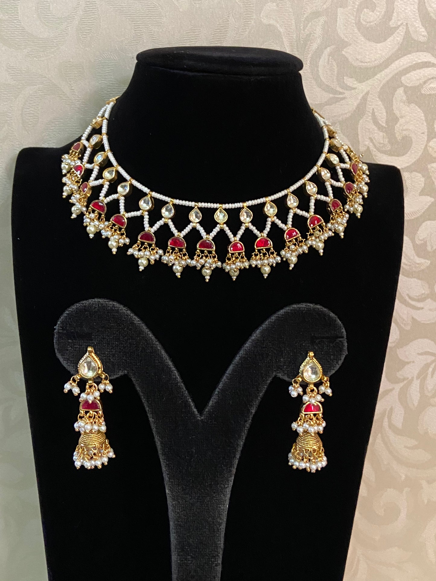 Ahamadabadi Kundan Choker Set | Handmade jewelry | Indian jewelry in USA