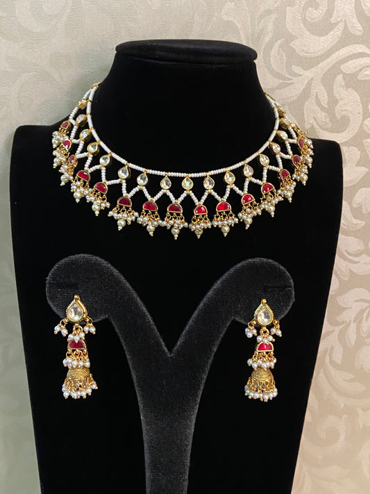 Ahamadabadi Kundan Choker Set | Handmade jewelry | Indian jewelry in USA