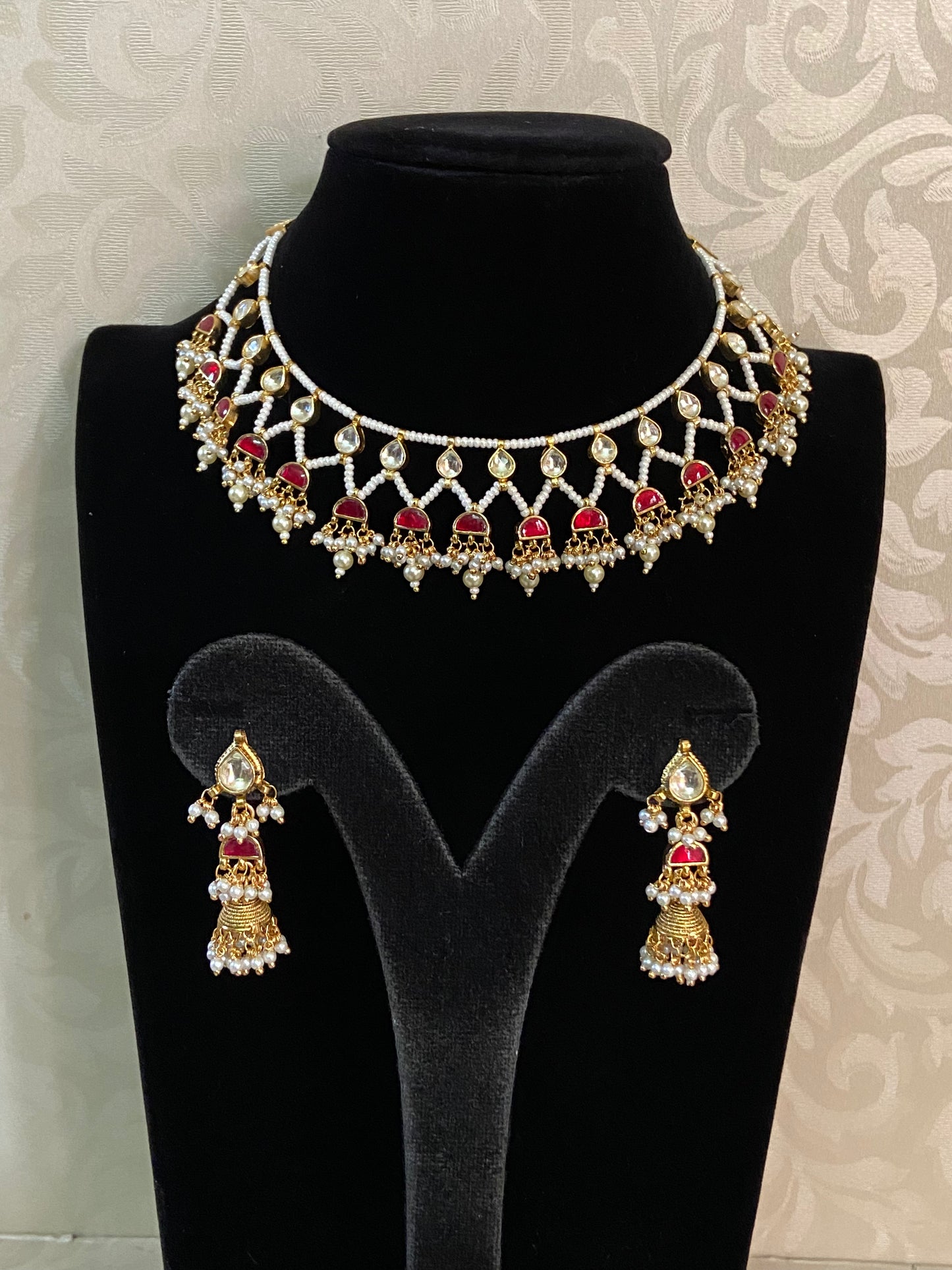 Ahamadabadi Kundan Choker Set | Handmade jewelry | Indian jewelry in USA