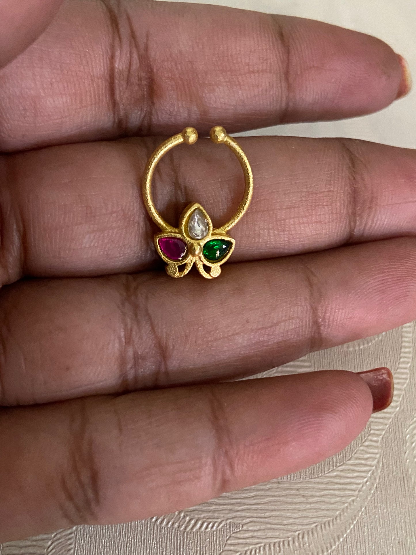 Jadau Kundan Septum Ring| Indian Nose Ring