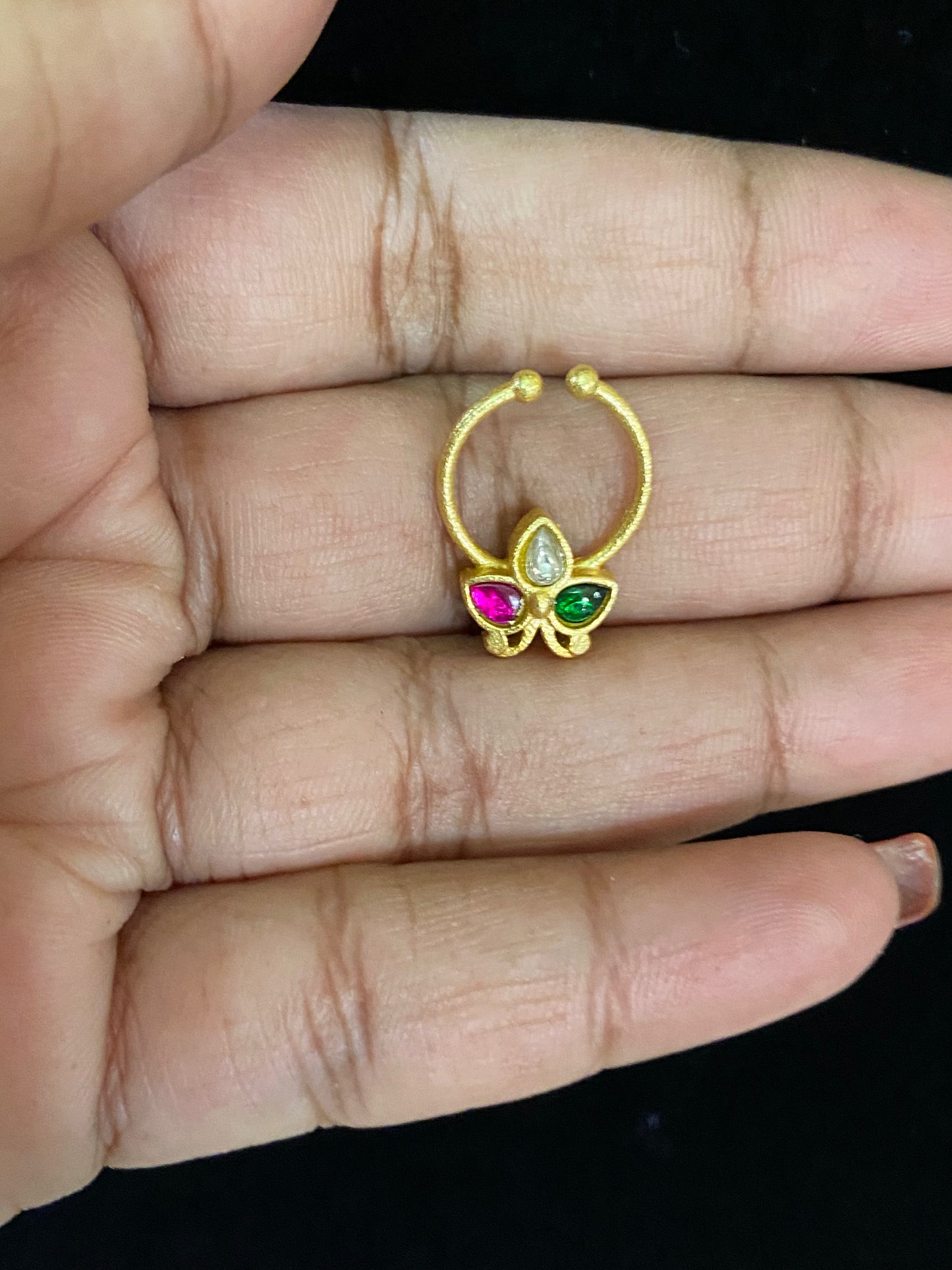 Jadau Kundan Septum Ring| Indian Nose Ring