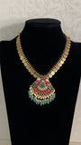 Kundan Pendant Kasula Necklace | Indian Traditional Jewlery In USA