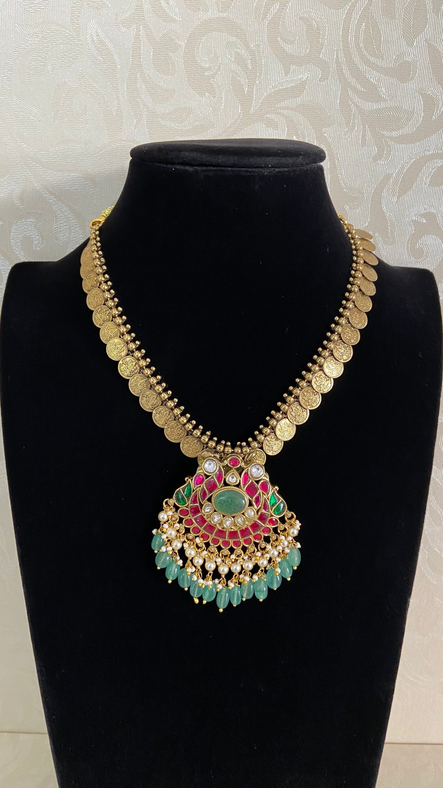 Kundan Pendant Kasula Necklace | Indian Traditional Jewlery In USA