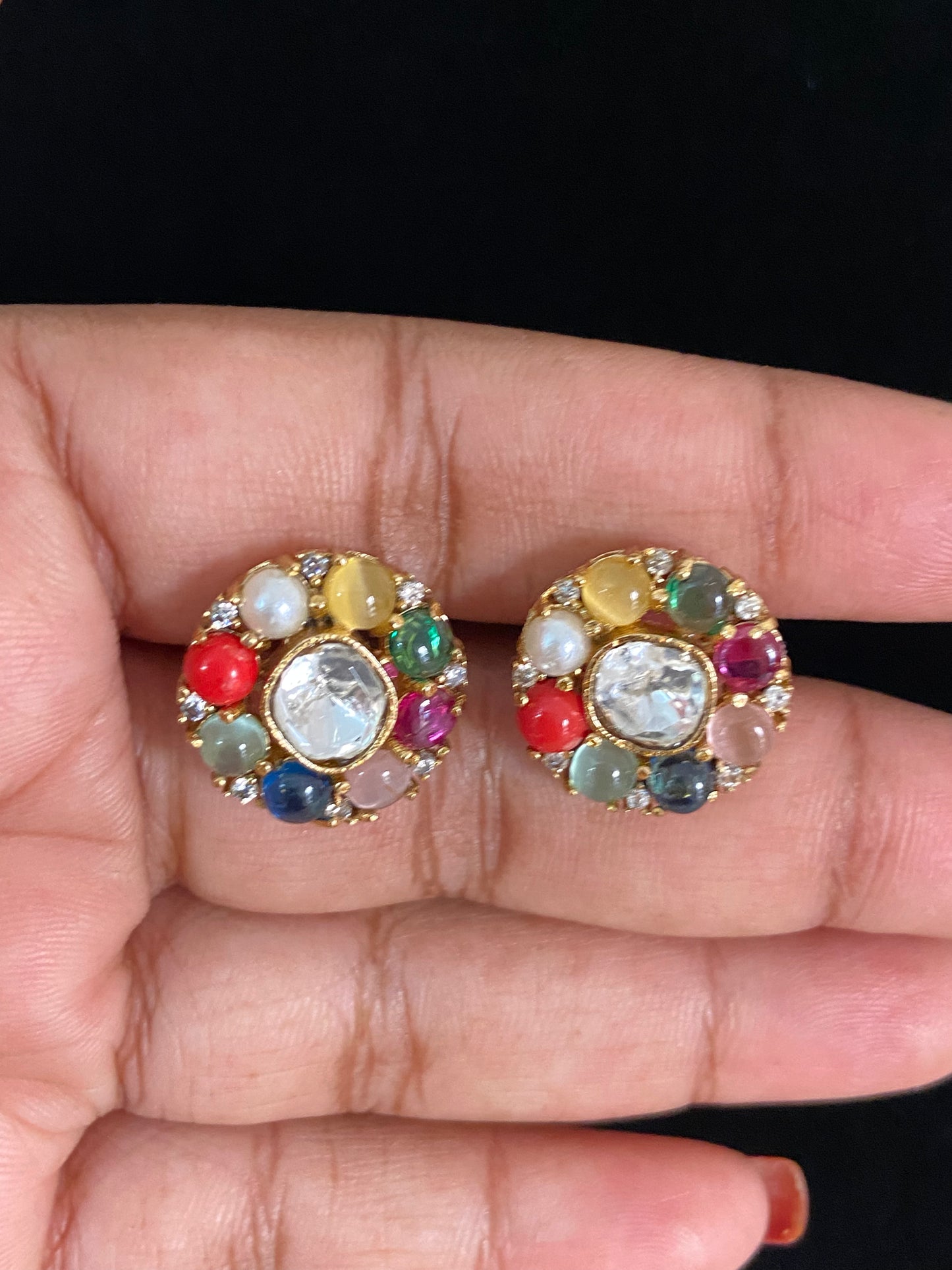 Navaratan Studs | Indian Traditional Earrings