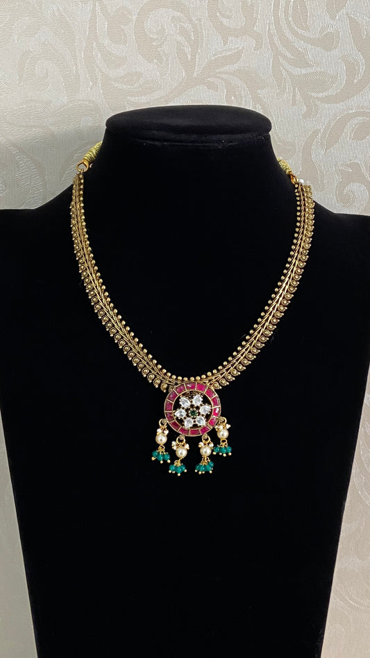 Jadau Pendant Antique Necklace | Traditional Necklace