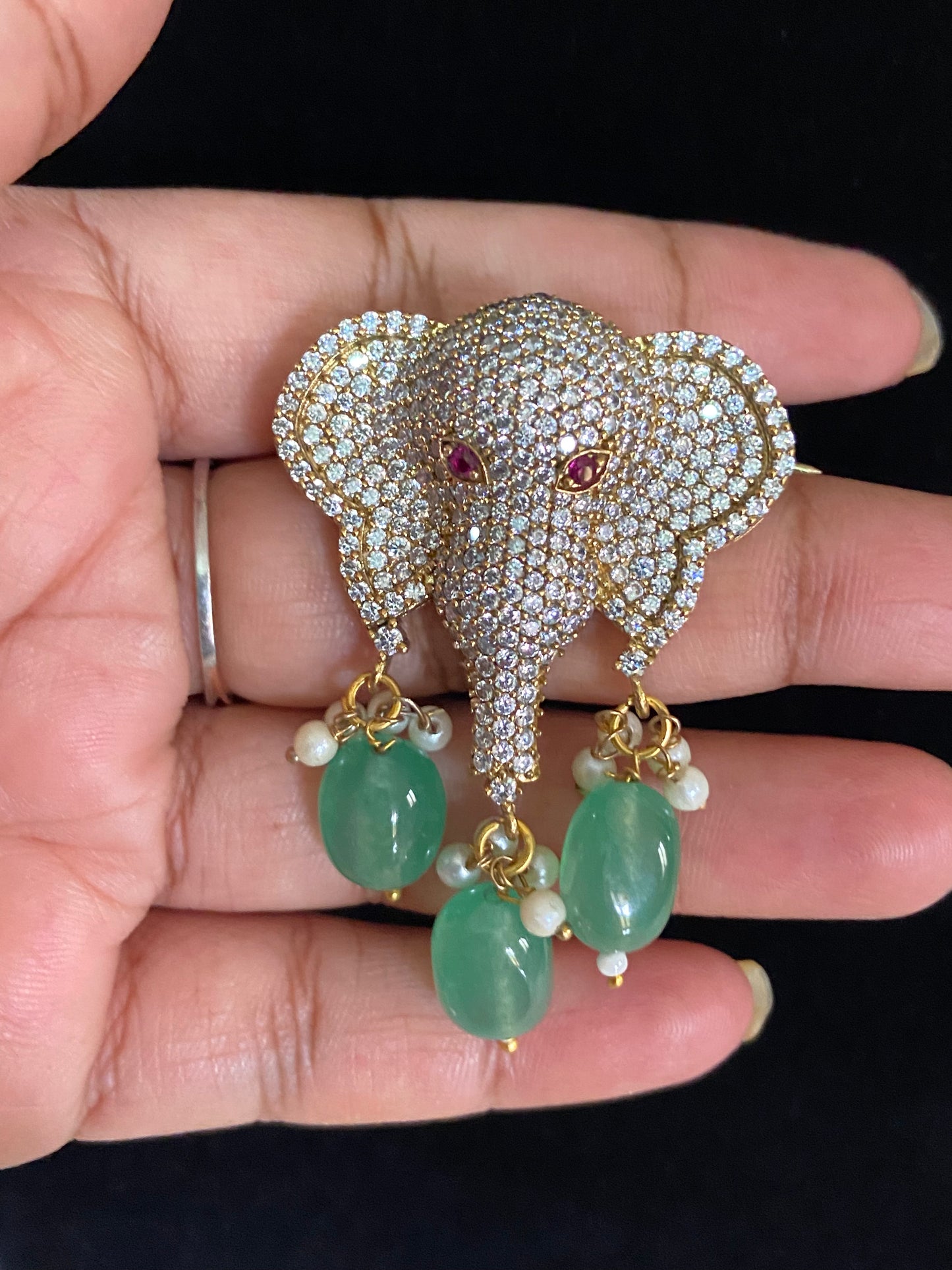 AD Elephant Brooch Pin |  Indian Jewelry | Gift Idea