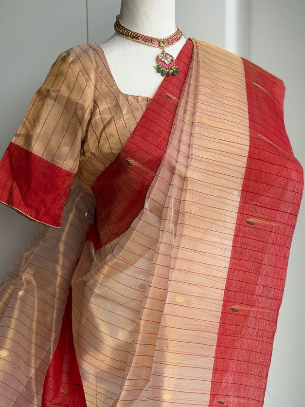 Chanderi Tissue Handloom Saree | Light Weight Saree